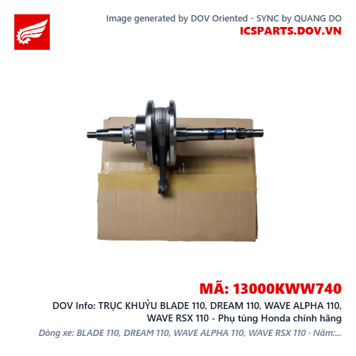 TRỤC KHUỶU BLADE 110, DREAM 110, WAVE ALPHA 110, WAVE RSX 110 - Phụ tùng Honda chính hãng