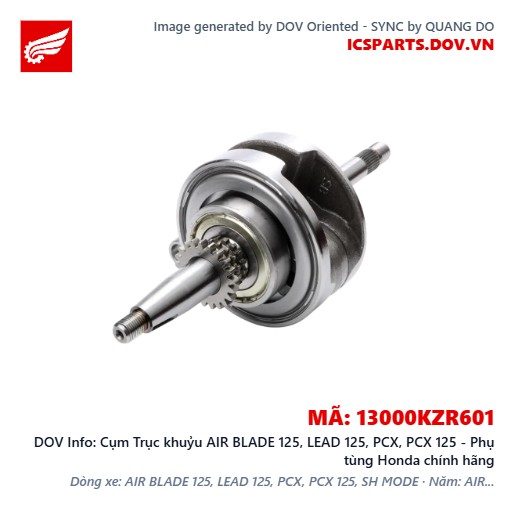 Cụm Trục khuỷu AIR BLADE 125, LEAD 125, PCX, PCX 125 - Phụ tùng Honda chính hãng