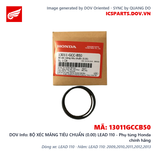 BỘ XÉC MĂNG TIÊU CHUẨN (0.00) LEAD 110 - Phụ tùng Honda chính hãng