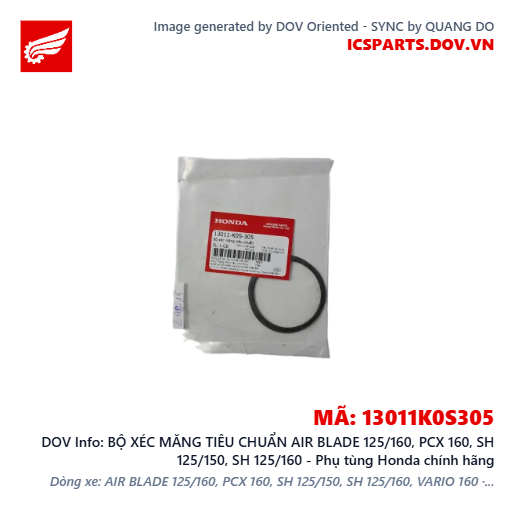 BỘ XÉC MĂNG TIÊU CHUẨN AIR BLADE 125/160, PCX 160, SH 125/150, SH 125/160 - Phụ tùng Honda chính hãng