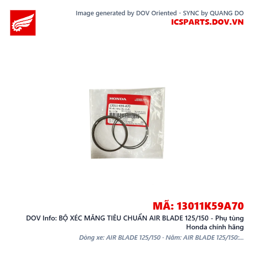 BỘ XÉC MĂNG TIÊU CHUẨN AIR BLADE 125/150 - Phụ tùng Honda chính hãng