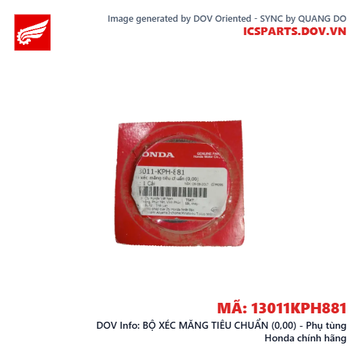 BỘ XÉC MĂNG TIÊU CHUẨN (0,00) - Phụ tùng Honda chính hãng