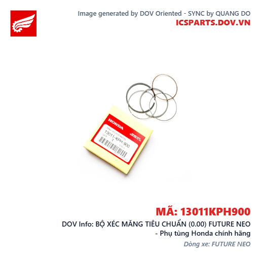 BỘ XÉC MĂNG TIÊU CHUẨN (0.00) FUTURE NEO - Phụ tùng Honda chính hãng