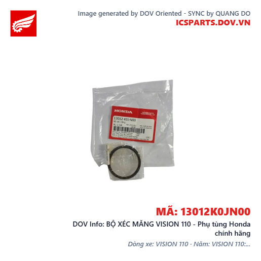 BỘ XÉC MĂNG VISION 110 - Phụ tùng Honda chính hãng