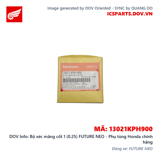 Bộ xéc măng cốt 1 (0.25) FUTURE NEO - Phụ tùng Honda chính hãng