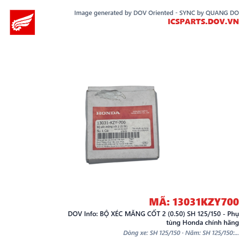 BỘ XÉC MĂNG CỐT 2 (0.50) SH 125/150 - Phụ tùng Honda chính hãng