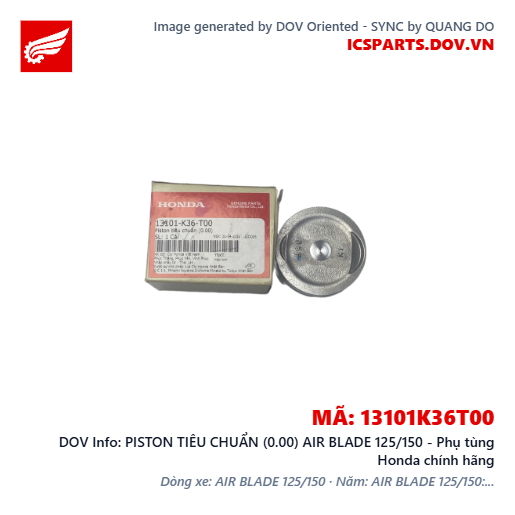 PISTON TIÊU CHUẨN (0.00) AIR BLADE 125/150 - Phụ tùng Honda chính hãng