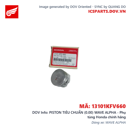 PISTON TIÊU CHUẨN (0.00) WAVE ALPHA - Phụ tùng Honda chính hãng