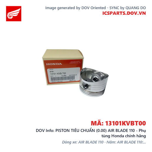 PISTON TIÊU CHUẨN (0.00) AIR BLADE 110 - Phụ tùng Honda chính hãng