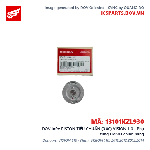 PISTON TIÊU CHUẨN (0.00) VISION 110 - Phụ tùng Honda chính hãng