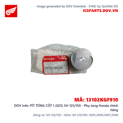 PÍT TÔNG CỐT 1 (025) SH 125/150 - Phụ tùng Honda chính hãng