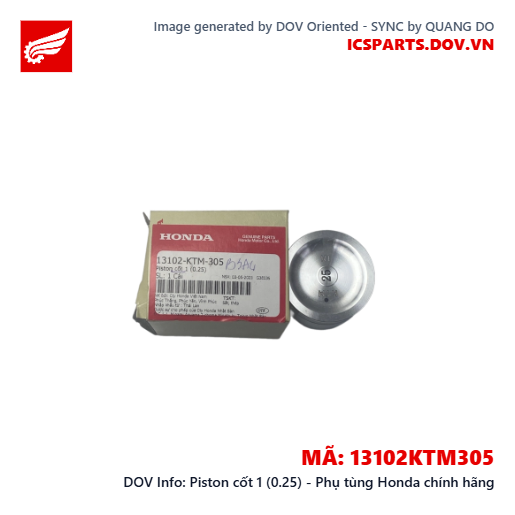 Piston cốt 1 (0.25) - Phụ tùng Honda chính hãng