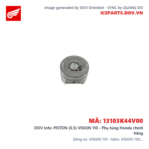 PISTON (0.5) VISION 110 - Phụ tùng Honda chính hãng