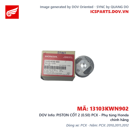 PISTON CỐT 2 (0.50) PCX - Phụ tùng Honda chính hãng
