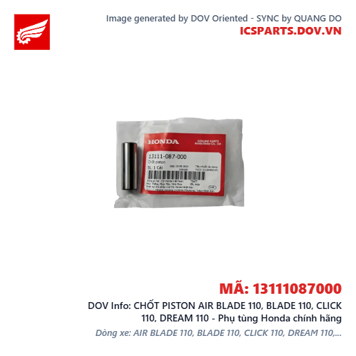 CHỐT PISTON AIR BLADE 110, BLADE 110, CLICK 110, DREAM 110 - Phụ tùng Honda chính hãng
