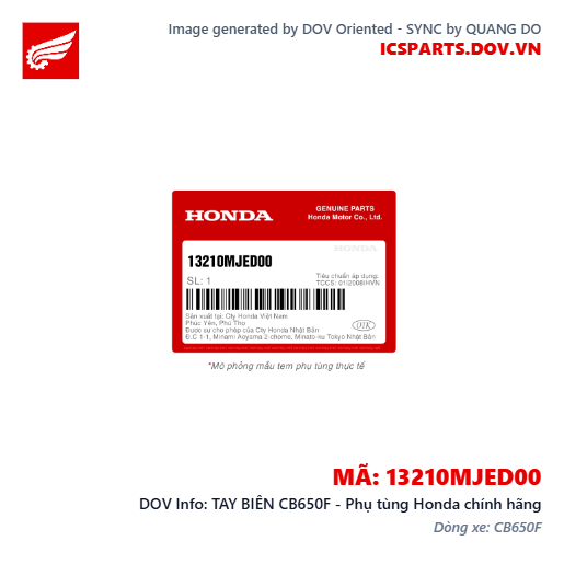 TAY BIÊN CB650F - Phụ tùng Honda chính hãng