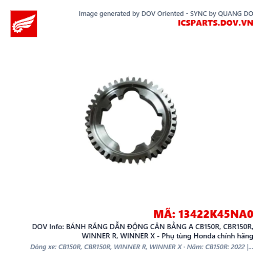 BÁNH RĂNG DẪN ĐỘNG CÂN BẰNG A CB150R, CBR150R, WINNER R, WINNER X - Phụ tùng Honda chính hãng