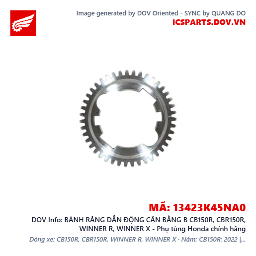 BÁNH RĂNG DẪN ĐỘNG CÂN BẰNG B CB150R, CBR150R, WINNER R, WINNER X - Phụ tùng Honda chính hãng