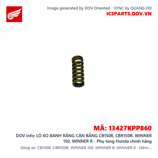 LÒ XO BÁNH RĂNG CÂN BẰNG CB150R, CBR150R, WINNER 150, WINNER R - Phụ tùng Honda chính hãng