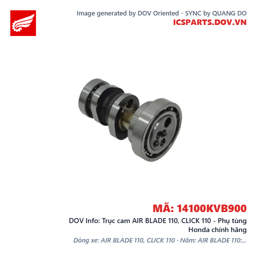 Trục cam AIR BLADE 110, CLICK 110 - Phụ tùng Honda chính hãng