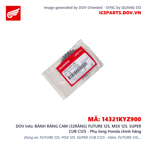 BÁNH RĂNG CAM (32RĂNG) FUTURE 125, MSX 125, SUPER CUB C125 - Phụ tùng Honda chính hãng