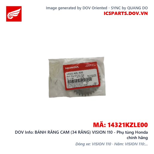BÁNH RĂNG CAM (34 RĂNG) VISION 110 - Phụ tùng Honda chính hãng