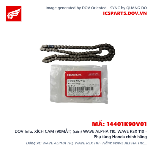 XÍCH CAM (90MẮT) (sên) WAVE ALPHA 110, WAVE RSX 110 - Phụ tùng Honda chính hãng