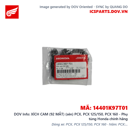XÍCH CAM (92 MẮT) (sên) PCX, PCX 125/150, PCX 160 - Phụ tùng Honda chính hãng