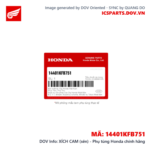 XÍCH CAM (sên) - Phụ tùng Honda chính hãng