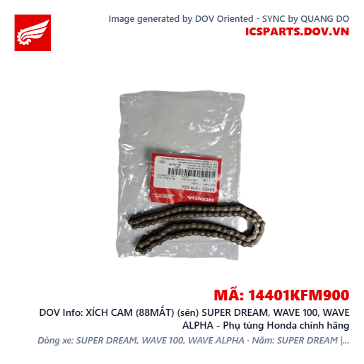 XÍCH CAM (88MẮT) (sên) SUPER DREAM, WAVE 100, WAVE ALPHA - Phụ tùng Honda chính hãng