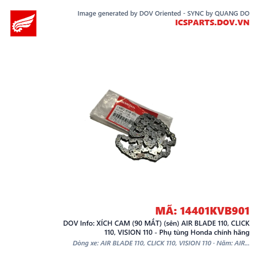 XÍCH CAM (90 MẮT) (sên) AIR BLADE 110, CLICK 110, VISION 110 - Phụ tùng Honda chính hãng
