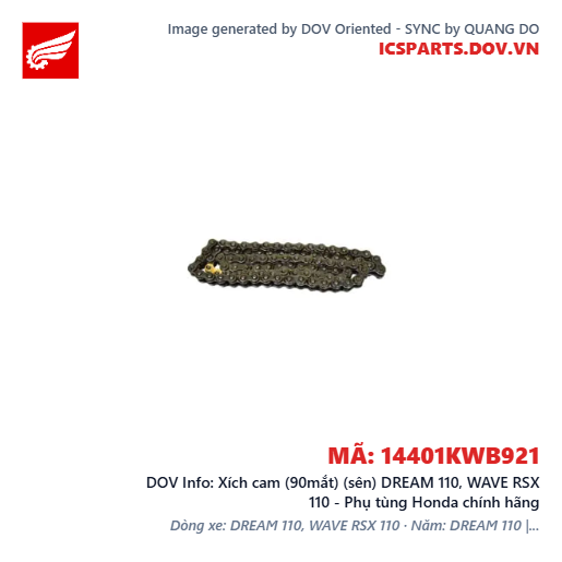 Xích cam (90mắt) (sên) DREAM 110, WAVE RSX 110 - Phụ tùng Honda chính hãng