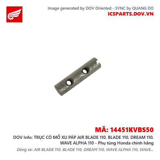 TRỤC CÒ MỔ XU PÁP AIR BLADE 110, BLADE 110, DREAM 110, WAVE ALPHA 110 - Phụ tùng Honda chính hãng