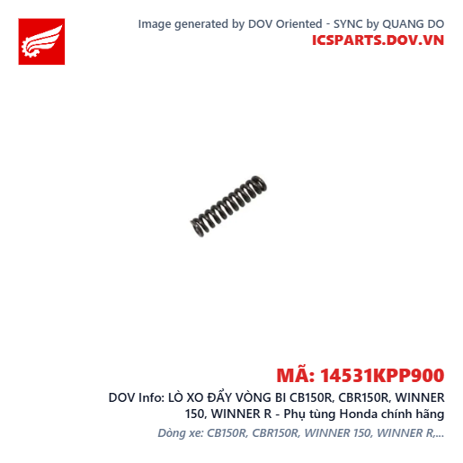 LÒ XO ĐẨY VÒNG BI CB150R, CBR150R, WINNER 150, WINNER R - Phụ tùng Honda chính hãng