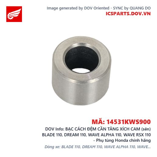 BẠC CÁCH ĐỆM CẦN TĂNG XÍCH CAM (sên) BLADE 110, DREAM 110, WAVE ALPHA 110, WAVE RSX 110 - Phụ tùng Honda chính hãng