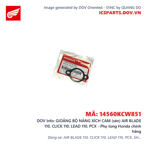 GIOĂNG BỘ NÂNG XÍCH CAM (sên) AIR BLADE 110, CLICK 110, LEAD 110, PCX - Phụ tùng Honda chính hãng