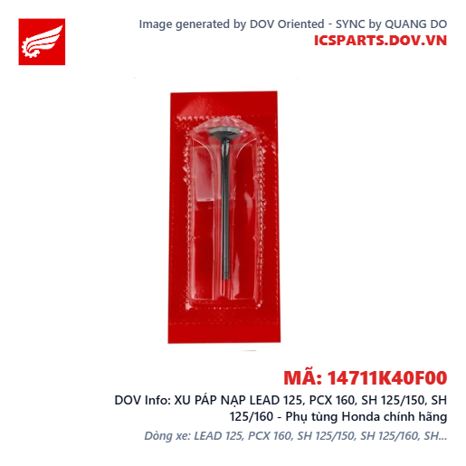 XU PÁP NẠP LEAD 125, PCX 160, SH 125/150, SH 125/160 - Phụ tùng Honda chính hãng