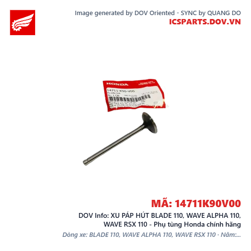 XU PÁP HÚT BLADE 110, WAVE ALPHA 110, WAVE RSX 110 - Phụ tùng Honda chính hãng