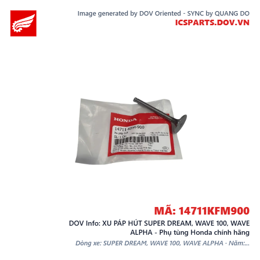 XU PÁP HÚT SUPER DREAM, WAVE 100, WAVE ALPHA - Phụ tùng Honda chính hãng