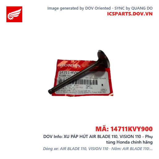 XU PÁP HÚT AIR BLADE 110, VISION 110 - Phụ tùng Honda chính hãng