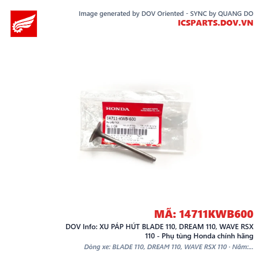 XU PÁP HÚT BLADE 110, DREAM 110, WAVE RSX 110 - Phụ tùng Honda chính hãng