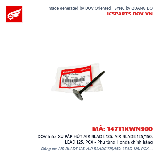 XU PÁP HÚT AIR BLADE 125, AIR BLADE 125/150, LEAD 125, PCX - Phụ tùng Honda chính hãng