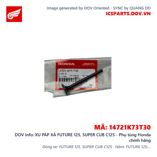 XU PÁP XẢ FUTURE 125, SUPER CUB C125 - Phụ tùng Honda chính hãng