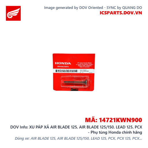 XU PÁP XẢ AIR BLADE 125, AIR BLADE 125/150, LEAD 125, PCX - Phụ tùng Honda chính hãng