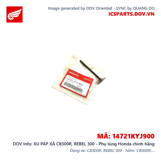XU PÁP XẢ CB300R, REBEL 300 - Phụ tùng Honda chính hãng