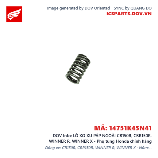 LÒ XO XU PÁP NGOÀI CB150R, CBR150R, WINNER R, WINNER X - Phụ tùng Honda chính hãng