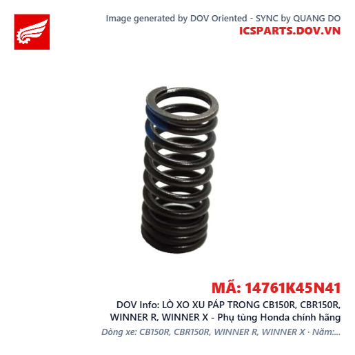 LÒ XO XU PÁP TRONG CB150R, CBR150R, WINNER R, WINNER X - Phụ tùng Honda chính hãng