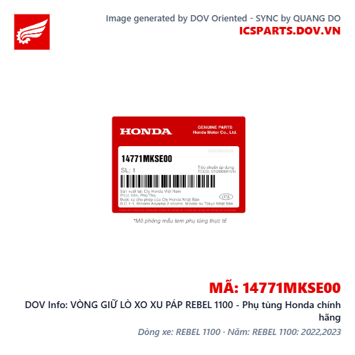 VÒNG GIỮ LÒ XO XU PÁP REBEL 1100 - Phụ tùng Honda chính hãng