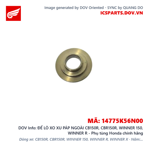 ĐẾ LÒ XO XU PÁP NGOÀI CB150R, CBR150R, WINNER 150, WINNER R - Phụ tùng Honda chính hãng