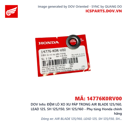 ĐỆM LÒ XO XU PÁP TRONG AIR BLADE 125/160, LEAD 125, SH 125/150, SH 125/160 - Phụ tùng Honda chính hãng